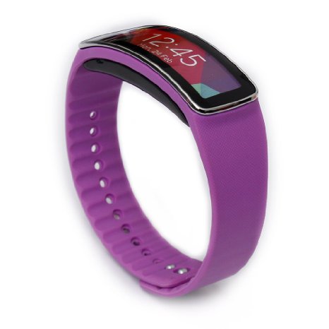 Moretek Replacement Plastic Band for Samsung Gear Fit Wristband (Purple)