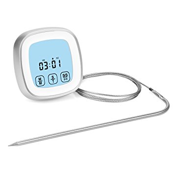 Oven Meat Thermometers,Cooking Thermometer,Instant Read Digital Grill Thermometer with Large Display, Kitchen Timer for Cooking,Meat,BBQ,Oven