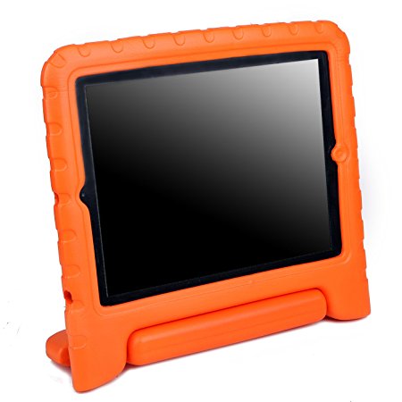 HDE Shock Proof iPad Case for Kids Bumper Cover Handle Stand for Apple iPad 2 iPad 3 iPad 4 (Orange)