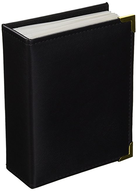 Pioneer Photo Albums 100 Pocket Brown Sewn Leatherette Cover with Brass Corner Accents Photo Album, 4 by 6-Inch