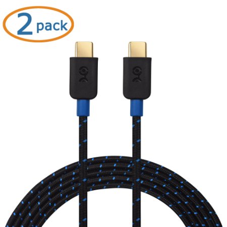 Cable Matters 2-Pack USB Type C (USB-C) Cable with Braided Jacket in Black 6.6 Feet