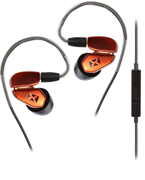 NVX Audio In-Ear Headphones [Earbuds] w/ Removable Cable, In-line Microphone for iPhone/Android Sunset Orange [IE3RC]