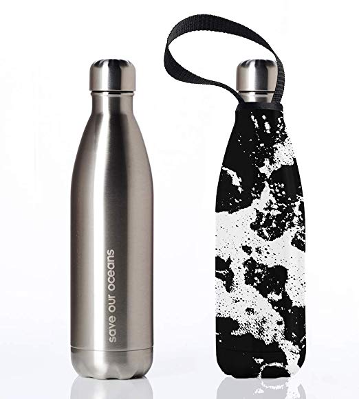 BBBYO Premium Double Wall Insulated Stainless Steel Water Bottle   Protective Carry Cover Available in 17oz, 25oz and 34oz Sizes