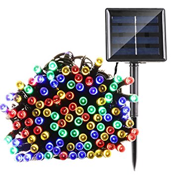 Solar Christmas Lights, Qedertek 72ft 200 LED String Lights, 8 Modes Ambiance Lighting for Outdoor, Patio, Lawn, Landscape, Fairy Garden, Home, Wedding, Waterproof (Multi-Color)