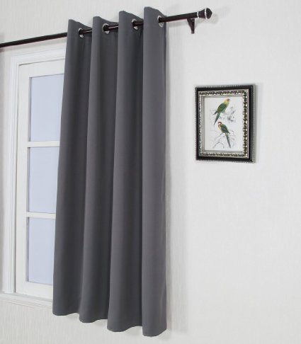 Nicetown Window Treatment Thermal Insulated Solid Grommet Blackout Curtains  Drapes for Bedroom 1 Panel52 by 63 InchGrey
