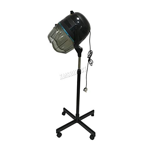 FoxHunter Portable Salon Hair Hood Dryer Stand Up Bonnet Professional Hairdresser Styling Timer Temperature Adjustable Black HHD-01 1000W New