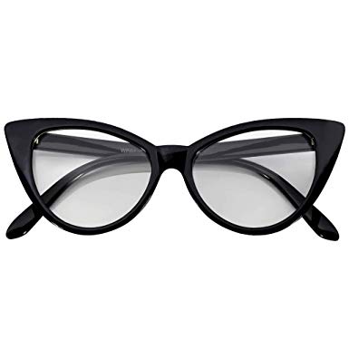 OWL Cateye Sunglasses for Women Classic Vintage High Pointed Winged Retro Design
