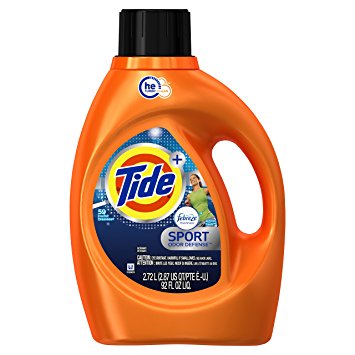 Tide Plus Febreze Fresh Sport Odor Defense HE Turbo Clean Liquid Laundry Detergent, Active Fresh Scent, 2.72 L (59 Loads) - Packaging May Vary