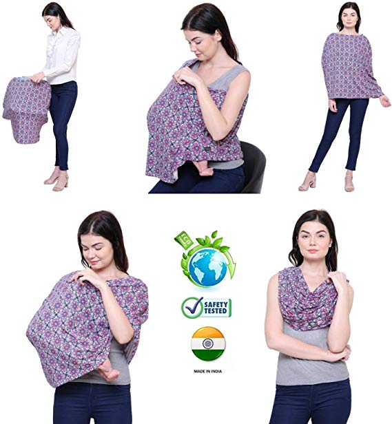 Feather Hug 360° Nursing Cover for Breastfeeding Mother, Women, Preemie Baby Maternity Mom, Multi Use, Feeding Cloak,(Illusion)