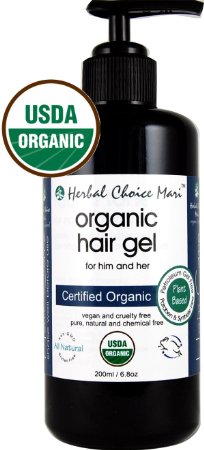Herbal Choice Mari Organic Hair GEL 200ml/ 6.8oz Glass Bottle