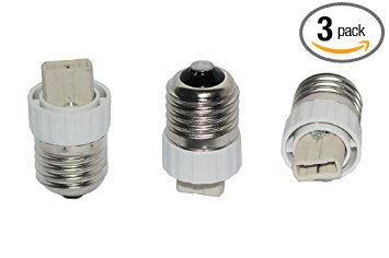 3 Pack, Mansa Lighting, G9 Bi-Pin to E26/E27 Medium Socket Adapter for LED Applications