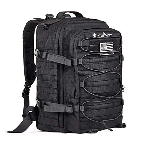 YoMont Tactical Military Assault Molle Backpack, Bug Out Rucksack Army Bag for Outdoors, Hiking, Camping, Hunting, Fishing,Shooting, EMT