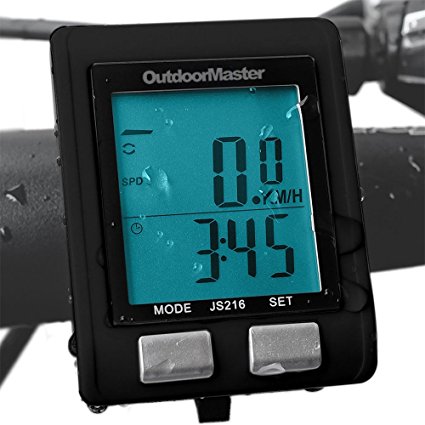 Outdoormaster Wireless Bike Computer, Waterproof Multifunction Cycling Speedometer With Backlit Display