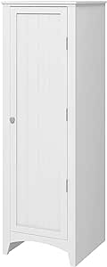 HOMCOM 48" Tall Kitchen Pantry, Modern Kitchen Storage Cabinet with Recessed Door, 4 Tier Shelving and Adjustable Shelves, White