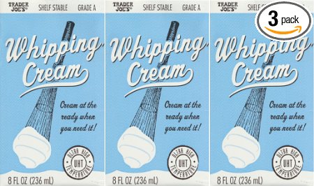 Trader Joe's Shelf Stable Tetra Grade A Whipping Cream 8 FL Oz (236 mL) Cream at the Ready When You Need It (UHT...