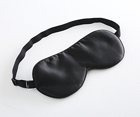 Tim&Tina Silk Sleep Mask Comfortable blindfold eye mask Adjustable (Black)