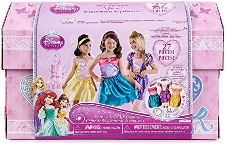 Disney Princess - 27 Piece Dress Up Trunk with Accessories - Ariel, Rapunzel, & Belle.