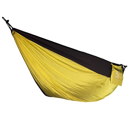 Two Person Hammock, Heavy Duty Double Wide Nylon Camping Hammock for Couples, 400  Pound Capacity