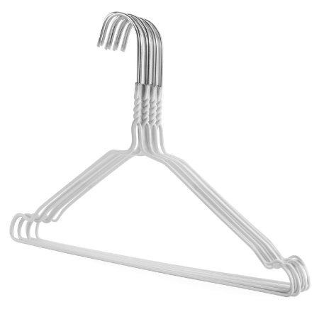 Hangerworld Pack of 20 Factory Seconds White Extra Strong Notched Wire Metal Clothes Hangers - 41cm - All Purpose