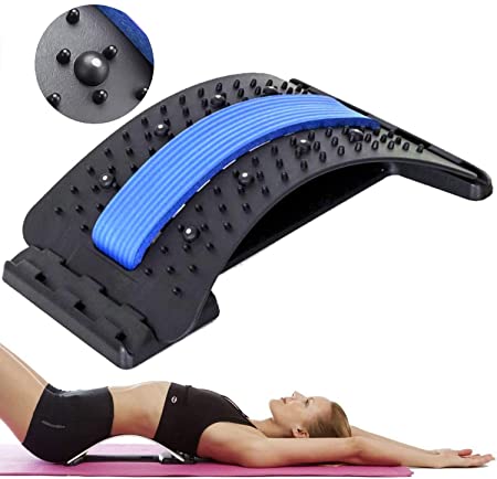 Magnetic Multi-Level Back Stretcher for Pain Relief,Back Massager Lumbar Support Stretching Device for Bed Chair Car Spinal Pain Relieve, Herniated Disc,Sciatica,Spinal Stenosis
