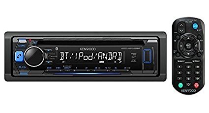 Kenwood KDC-MP368BT Car Single DIN In-Dash CD MP3 Stereo Receiver USB AUX Inputs Buit-in Bluetooth Dual Phone Connection iPod iPhone Control AM FM Radio Player w/ FREE Alphasonik Magnetic Phone Holder