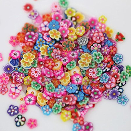 1000X Useful 3D Nail Art Fruit Flower Slices Polymer DIY Decoration Stickers (Plum Blossom)