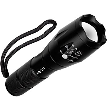 Litake A100 Handheld Flashlight LED Tactical Ultra Bright Flashlight 5 Modes 10W Highest 900 Lumens Focus Adjustable Torch Light Zoomable Water Proof Handheld LED Light for Indoor and Outdoor- Black