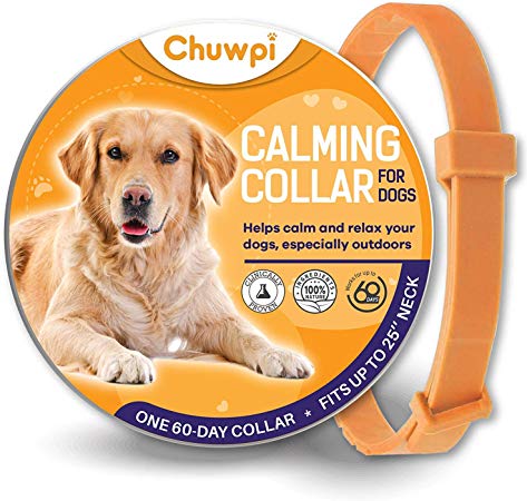 CHUWPI Calming Collar for Dogs - Pheromone Calm Collars, Anxiety Relief Fits Small Medium and Large Dog - Adjustable and Waterproof with 100% Natural