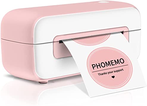 Pink Label Printer, Phomemo Thermal Label Printer for Shipping Packages, Shipping Label Printer for Amazon Shopify Etsy Ebay FedEx USPS, Desktop Label Printers for Home Business, Pink