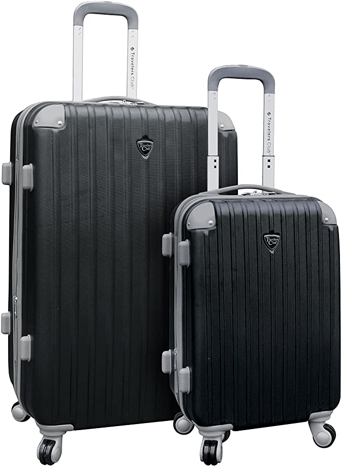 Travelers Club Chicago 2-piece Expandable Hardside Spinner Luggage Set Black