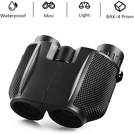 mijiaowatch Binoculars for Adults Kids, 10x25 Compact Folding Binoculars for Bird Watching Traveling Outdoor Sports Games and Concerts with Strap Carrying Bag