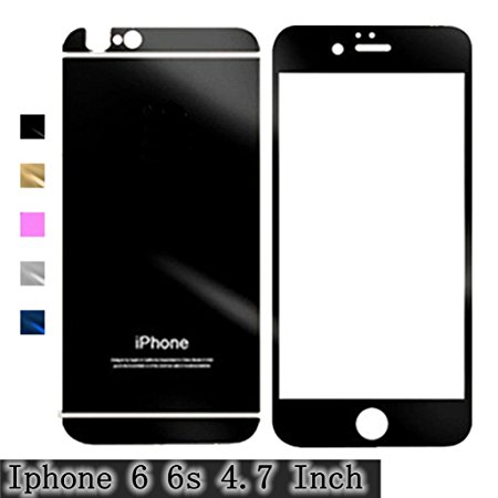 Black Mirror Effect Anti Scratches, Gravydeals Premium Tempered Glass Screen Protector Film Decal Skin Sticker for iPhone 6 /6S (4.7 Inch)