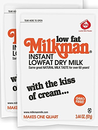 Milkman Instant Low Fat Dry Powdered Milk - 2 Quarts (6.88 Oz) GMO Fre