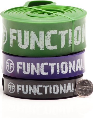 Set of 3 Functional Fitness Pull Up Bands - #3, #4, #5 - 30-250 lbs (14-113 kg)
