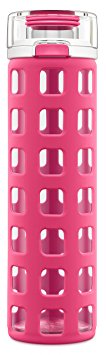 Ello Syndicate BPA-Free Glass Water Bottle with Flip Lid, Pink, 20 oz.