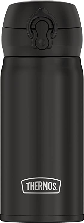 Thermos JMY3507BK4 12-Ounce Stainless Steel Direct Drink Double Wall Sport Bottle, Black