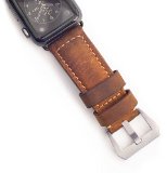 Nomad  Strap for Apple Watch Italian Leather Replacement Band and Clasp Italian Tan with Silver Hardware