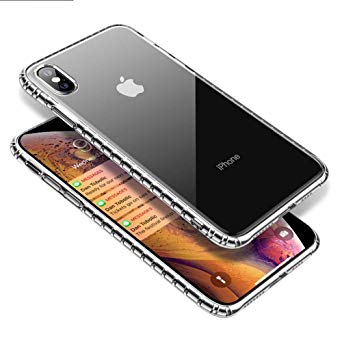 Clear Case for iPhone Xs Max, Slim Thin Silicone Protective Armor for Women Men, [Full Body Shockproof] Cute Transparent Soft TPU Rubber Gel Bumper Back Case Cover for i-Phone Xs Max 6.5 Inch, Crystal