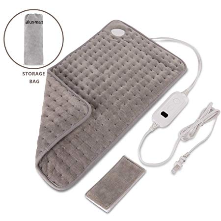 Blusmart Super Soft Electric Heating Pad with Fast-Heating Technology and Moist Heat Therapy for Neck Shoulder and Back Pain Relief,6 Heat Setting Models Auto-Off Timer & PE Storage Bag(12"×23.62")