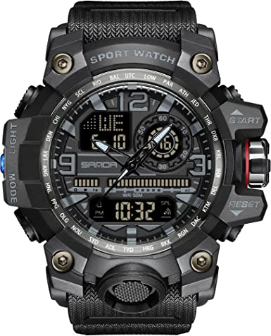 Yihou Mens Military Watch Sport Watches Waterproof Tactical Watch Outdoor Digital Watch Big Face Alarm Stopwatch LED Watch for Men