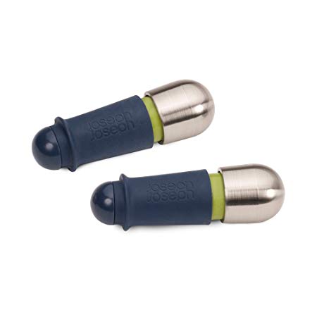 Joseph Joseph 20110 BarWise Twist-Lock Wine Stoppers, 2-piece, Blue