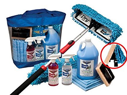 Waterless RV, Aircraft, Boat Wax Mop Kit with Bug Scrubber / Mini Mop