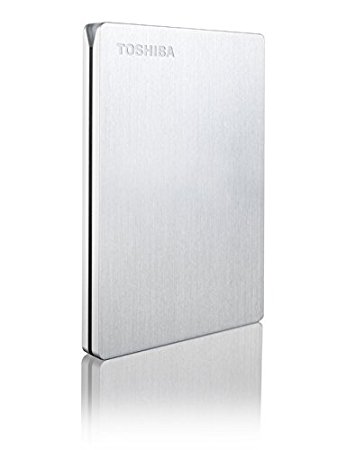 Toshiba Canvio Slim (Mac) 1TB Portable External Hard Drive 2.5 Inch USB 3.0 - Silver - HDTD210ESMEA