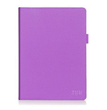 [Luxurious Protection] iPad Air 2 Case, FYY Premium Leather Case Smart Auto Wake/Sleep Cover with Velcro Hand Strap, Card Slots, Pocket for iPad Air 2 Purple