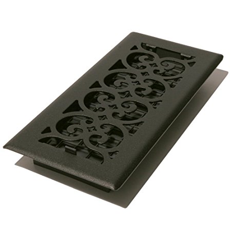 Decor Grates ST212 Scroll Floor Register, Textured Black, 2-Inch by 12-Inch