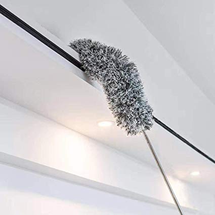 Microfiber Duster for Cleaning with Extension Pole Reaches 100",LECAMEBOR Flexible and Extendable Duster for Cleaning Ceiling Fan/Furniture/Keyboard/Cobweb