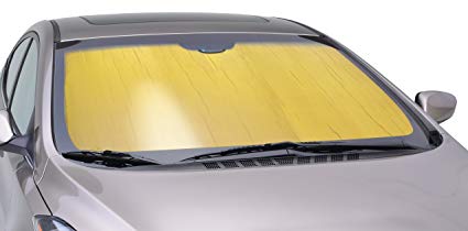 Intro-Tech NS-56-G Gold Custom Fit Windshield Sunshade for Select Nissan Frontier Pickup Models