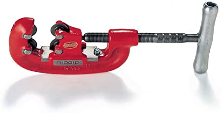 RIDGID 32870 Model 42-A Heavy-Duty 4-Wheel Pipe Cutter, 3/4-inch to 2-inch Steel Pipe Cutter,Silver/Red,Small