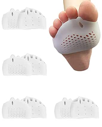 4 Pairs Metatarsal Gel Pads, Toe Separators to Correct Bunions and Foot Pain Relief, Toe Spacers for Feet, Forefoot Pads, Hammer Toe Corrector Big Toe Straighteners, Metatarsal Cushion for Women Men