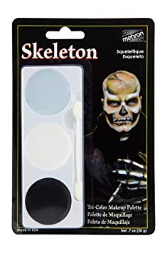 Mehron Makeup Tri-Color Halloween Makeup Palette (Skeleton)